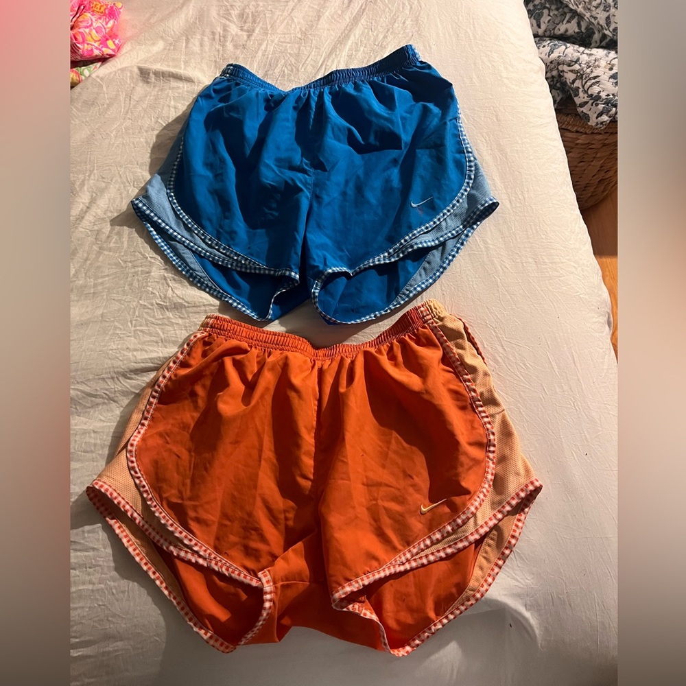 Two Pairs of Gingham Nike Shorts sz Small